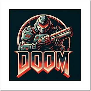 Doom Guy with Gun Up. Posters and Art